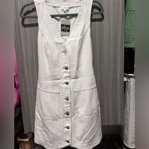 Le Lis White Button-Front Mini Dress